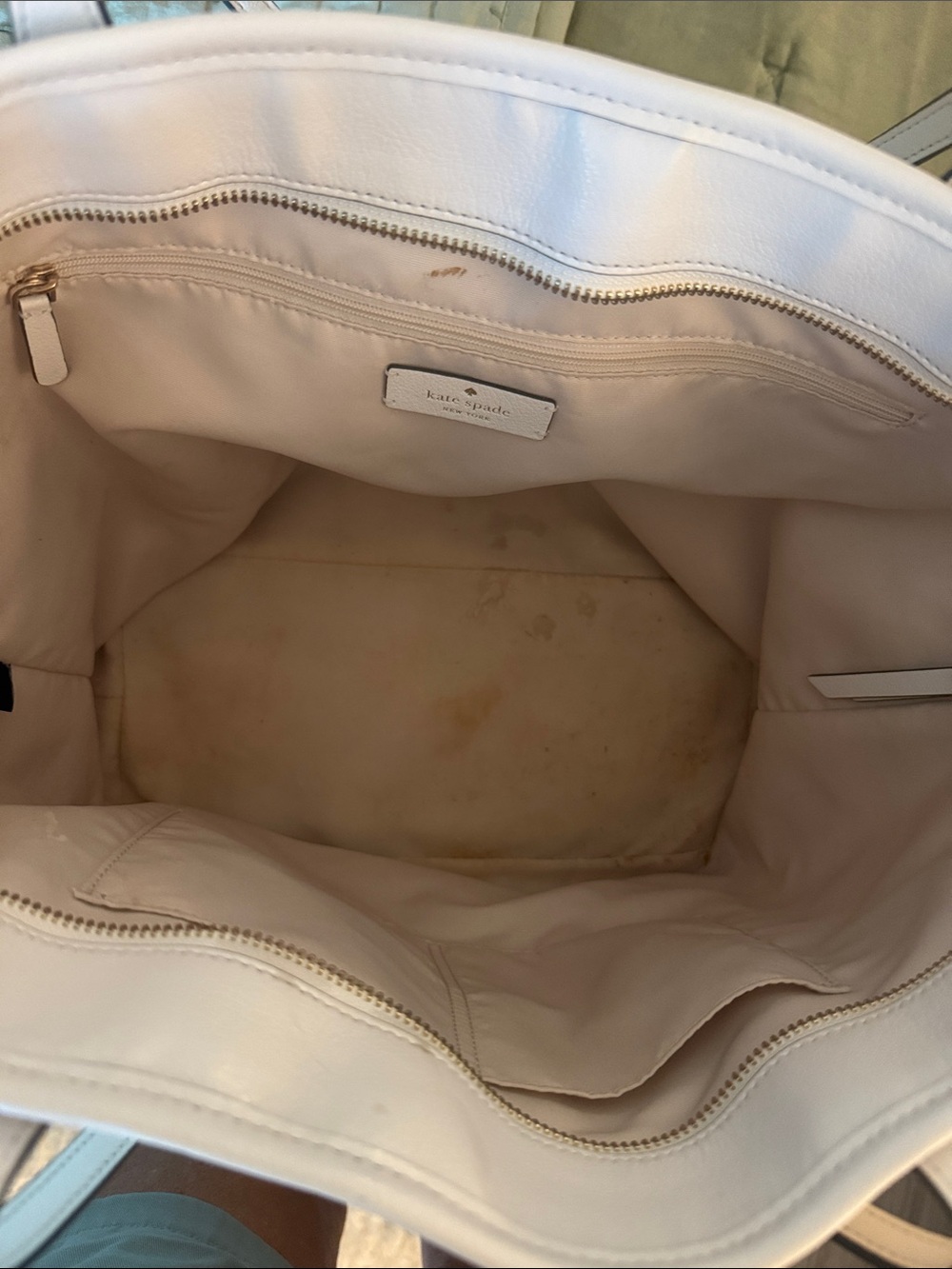 Kate Spade Cream Straw Tote with Yellow Lemon Embroidery and Navy & Pink Accents - Picture 6 of 6